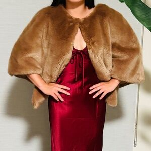 Adrianna Papell Faux Fur Jacket Size M